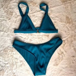 Womens size small teal ribbed bikini
